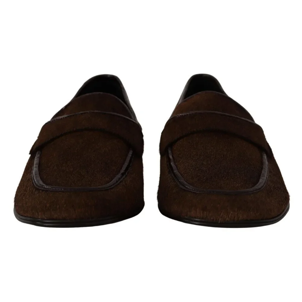 Dolce & Gabbana Elegant Brown Caiman Leather Loafers - Picture 2 of 9